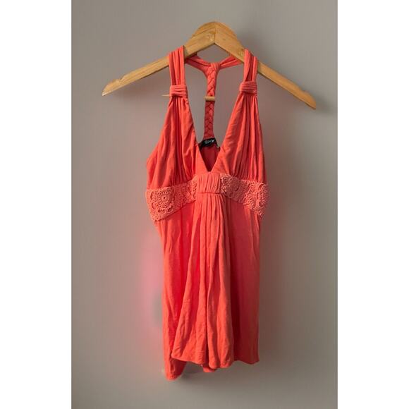 Y2K Sky Womens Peach Braided Flowy Sz M Top Made In USA - Picture 1 of 6